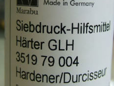 Siebdruck-Hilfsmittel für den Druck UV-härtender Farben